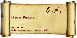 Onea Amina névjegykártya